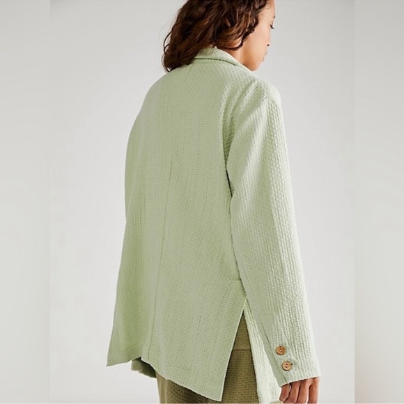 Free People Like A Cloud Blazer Light Green X-Large NWT - Picture 2 of 11